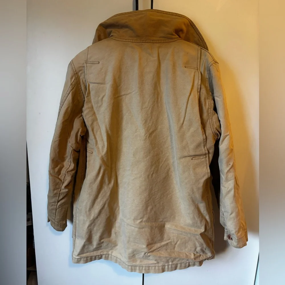 Vintage L.L Bean Barn Coat Flannel lined Canvas Workwear - Picture 5 of 7